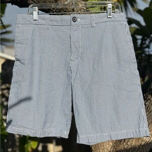 Banana Republic Men’s 9” Blue and White Flat Front Aiden Shorts Size 32